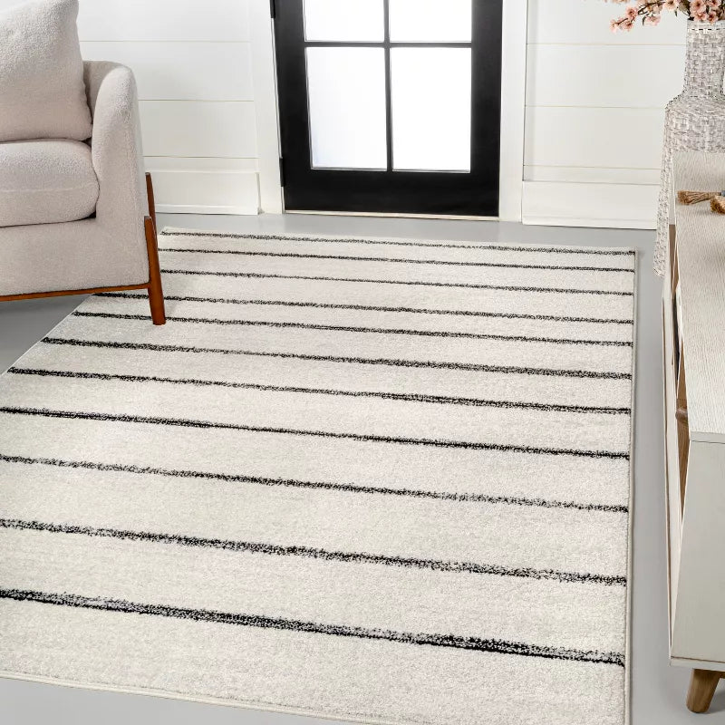 Williamsburg Minimalist Stripe Area Rug, 8 x 10