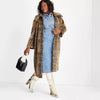 Women's Faux Fur Coat - Future Collective Brown Leopard Print