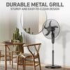 Digital Oscillating 3 Speed Stand Fan with Remote Control Black