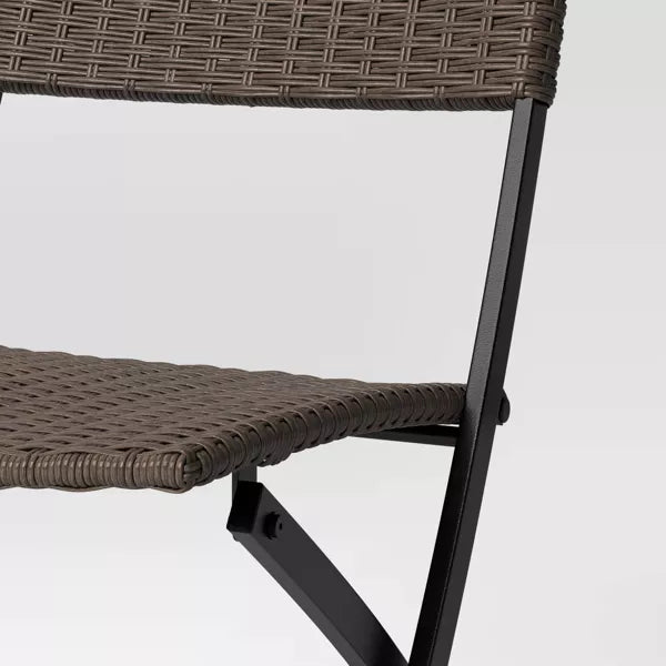 Wicker Outdoor Portable Folding Chair Light Brown - Set of 2