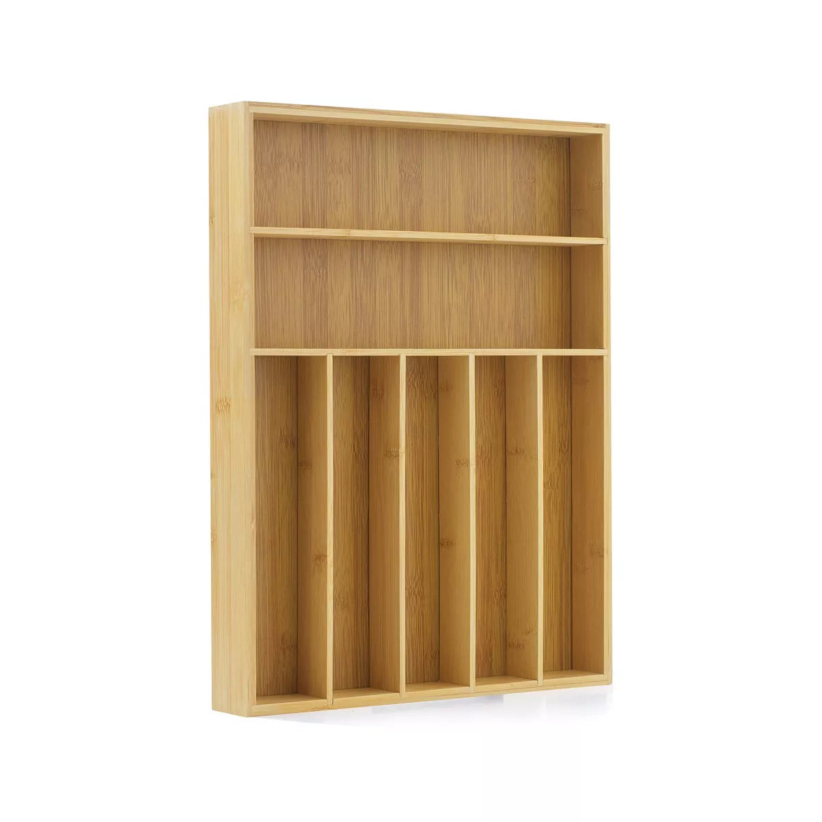 7 slot Bamboo Flatware Organizer