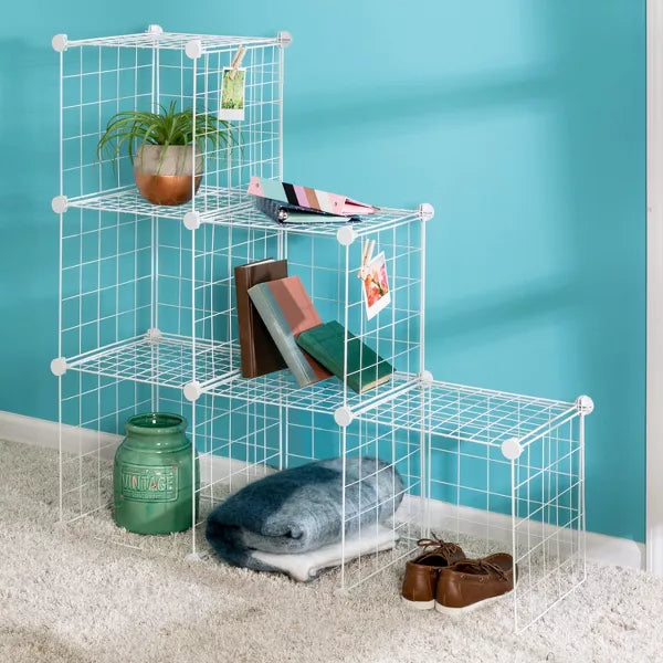 6 Cube Storage Set White