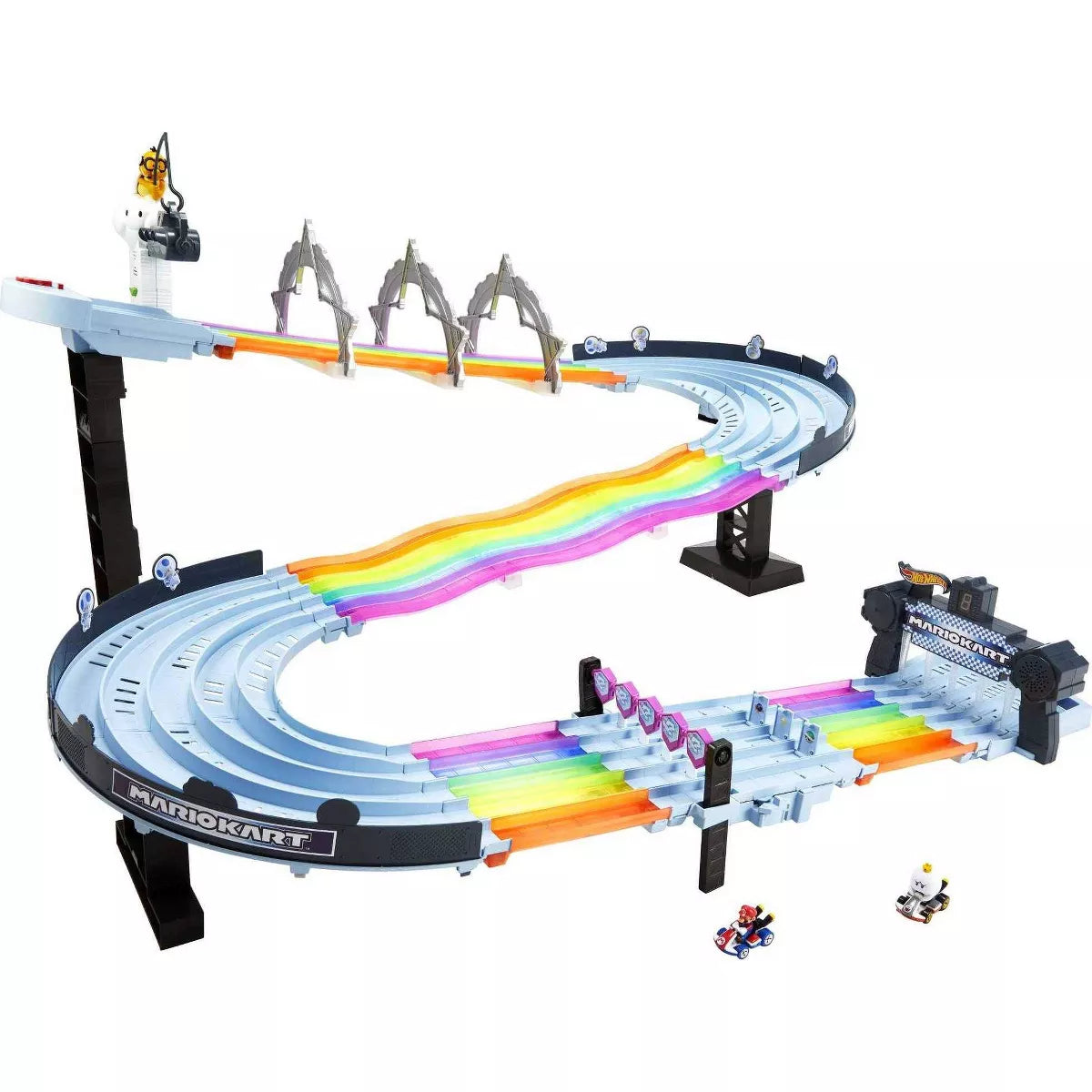 Nintendo Mario Kart Rainbow Road Raceway Track Set 30 Piece with 2 1:64 Scale Vehicles - Target Exclusive