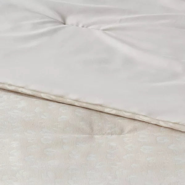 8pc Luxe Jacquard Snow Leopard Comforter Set Beige King