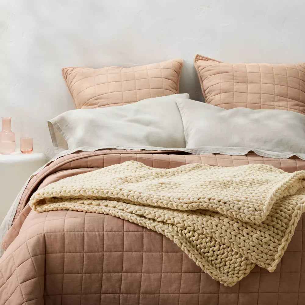 Oversized Solid Bed Throw