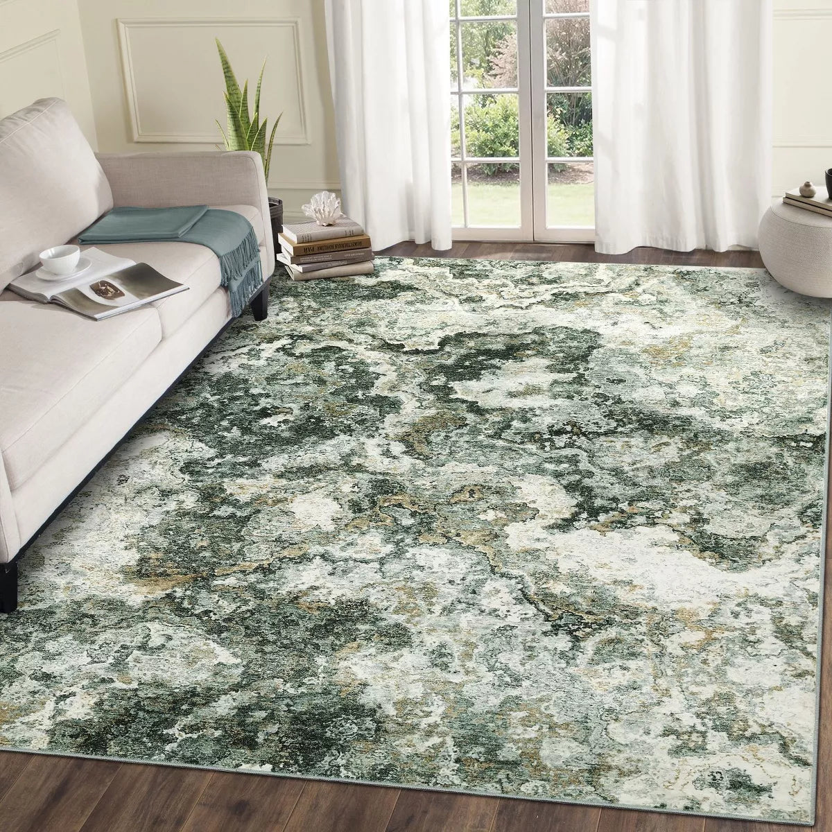 Modern Machine Washable Area Rug 9'x12'