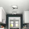 2-Light Semi Flush Mount with Fabric Shade