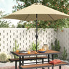 9' Round Outdoor Patio Market Umbrella with Black Pole