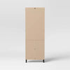 Mixed Material Library Bookcase with Doors Natural Wood