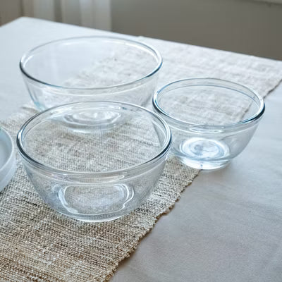 Baker's Basics 3 Piece Glass Mixing Bowl Set, Multi Size