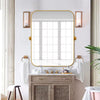 Metal Framed Pivoted Bathroom Wall Vanity Mirror Adjustable Wall-Mounted