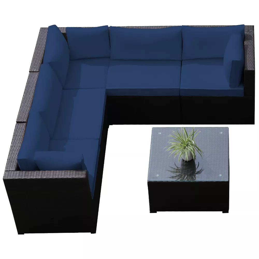 3 Piece Set Armless Chair w/Tempered Glass Coffee Table - 3 BOXES