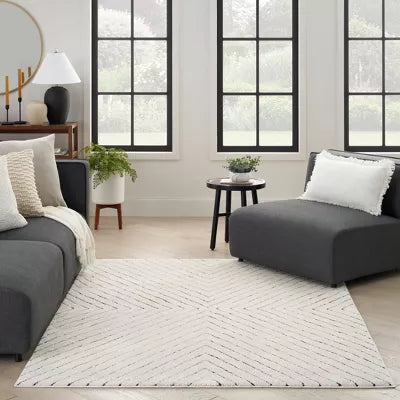 Cozy Modern Scandinavian Indoor Area Rug - 6'7"x9'
