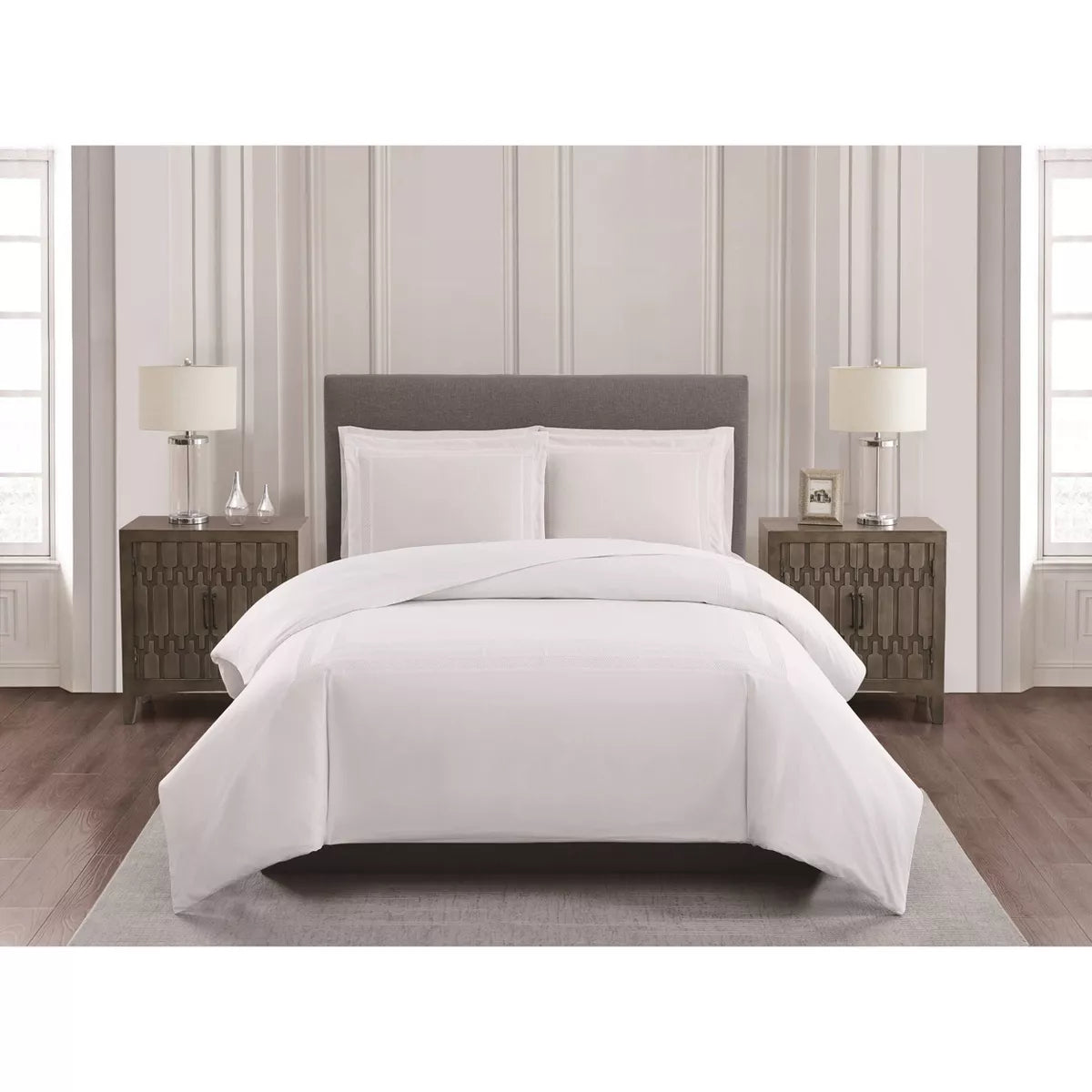 3pc King/California King Bristol Embroidered Comforter Set White