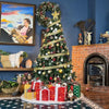 Premium Artificial Christmas Tree Pine Hinged Xmas Tree W/1000 Branch Tips & Metal Stand