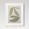 (Set of 2) Leaf Framed Wall Art Set Natural -Botanical Drawing, Beige Frame, Vertical Display