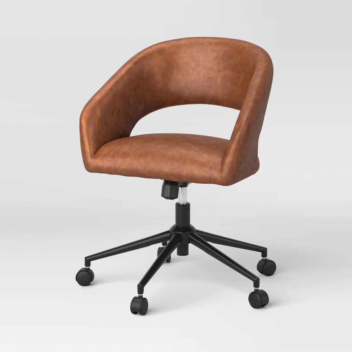 Barrel Back Office Chair - Walnut Brown SHOWROOM ITEM