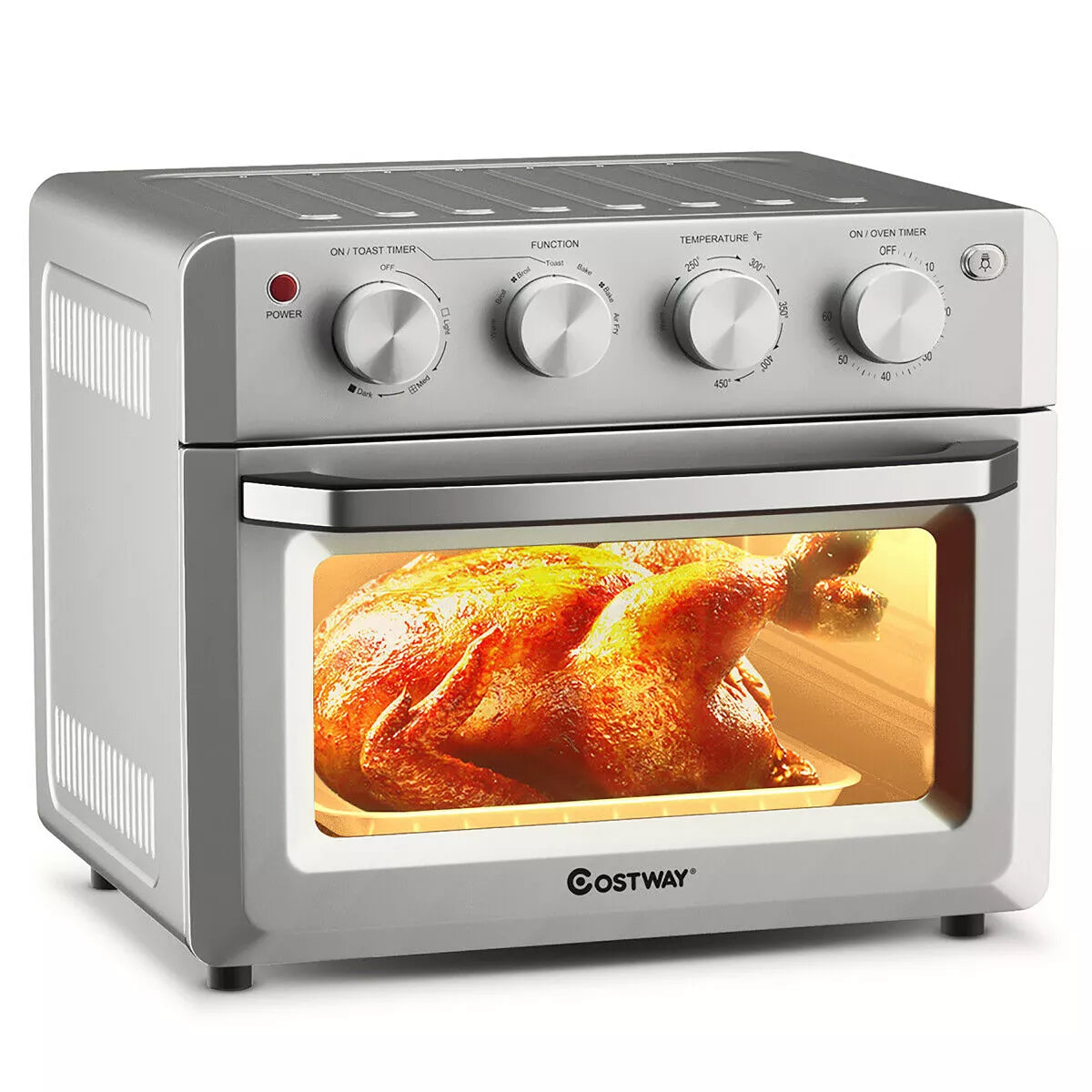 7-in-1 Air Fryer Toaster Oven Dehydrate Convection Ovens w/ 5 Accessories