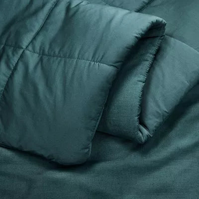 Heavyweight Linen Blend Comforter & Sham Set - King