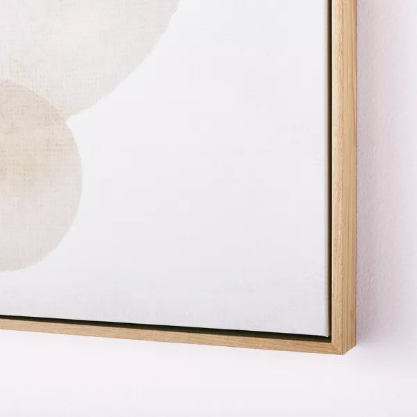 1-Piece Abstract Shapes Framed Canvas Brown