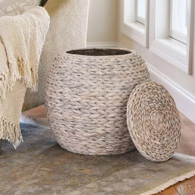 Barrel Wicker Side Table