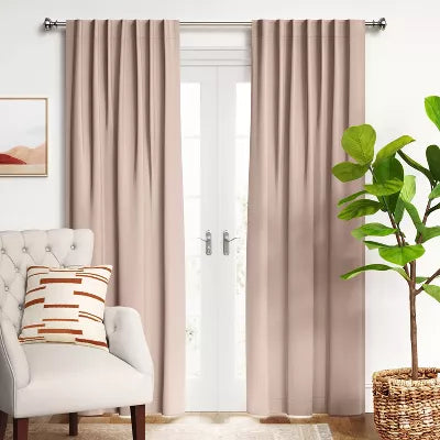 Blackout Velvet Window Curtain Panel - Set of 2