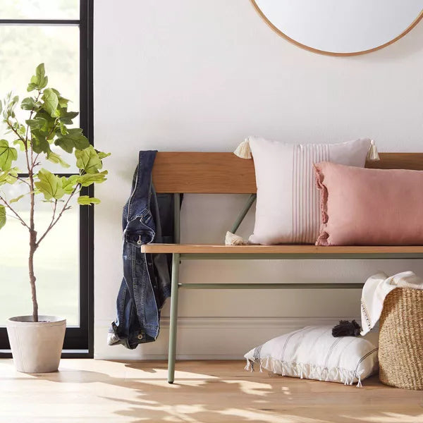 Round Wood Framed Wall Mirror