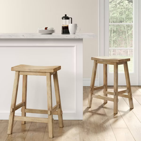 Halifax Farmhouse Wood Counter Height Barstool