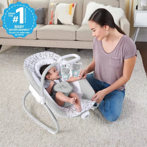 2-in-1 Multi-Direction Compact Baby Swing & Rocker with Vibrations - Raylan