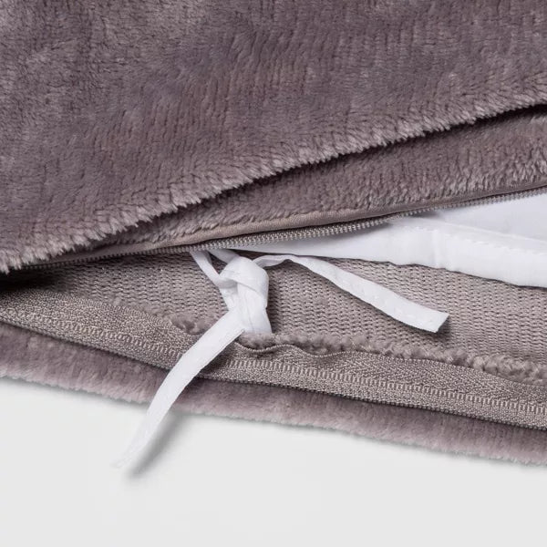 Microplush Weighted Blanket with Removable Cover - Gray