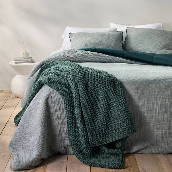 Chunky Knit Bed Blanket Full/Queen