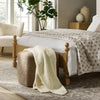 Hex Upholstered Ottoman Tan