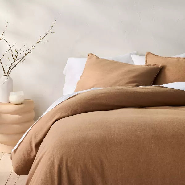 Heavyweight Linen Blend Duvet Cover & Pillow Sham Set - King