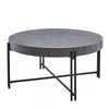 Morgan Round Cocktail Table Gray - Industrial Style, Faux Concrete, Iron Base