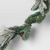 Flocked Mixed Greenery with Pinecones Artificial Christmas Garland Green Unlit, Indoor/Outdoor Use