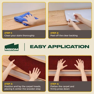 Non-Slip Carpet Stair Treads Non-Skid Safety Slip Resistant, 8" x 30"