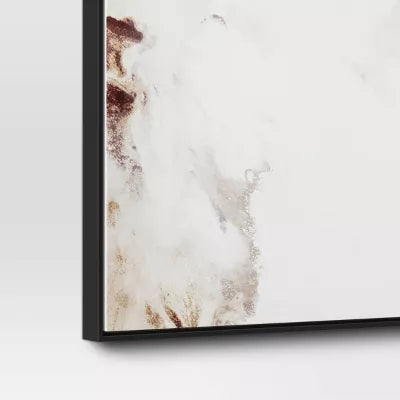 2pk Marble Framed Printed Canvases Black/Tan: Modern Abstract Digital Art, Polystyrene Frame