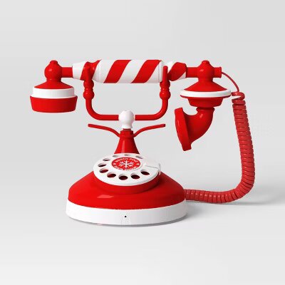 Animated Christmas Candy Striped North Pole Antique Telephone, final cut
