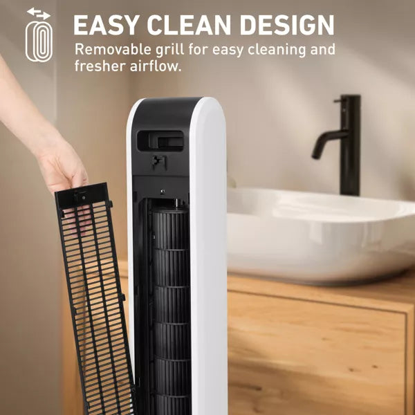 Wi-Fi Tower Oscillating Fan with Clean Breeze