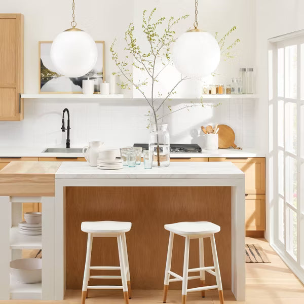 Milk Glass Ceiling Pendant Brass