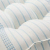 Border Stitch Stripe Indoor/Outdoor French Floor Cushion White/Light Blue: Weather-Resistant, Woven Fabric