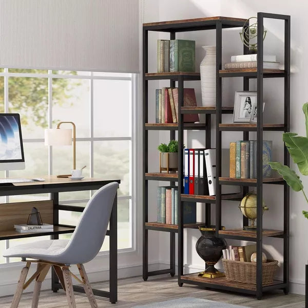 6-Tier Bookshelf, Industrial Book Display Rack