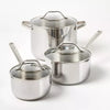 12pc Stainless Steel Cookware Set with 6pc Pan Protectors Silver