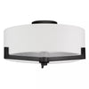 2-Light Semi Flush Mount with Fabric Shade