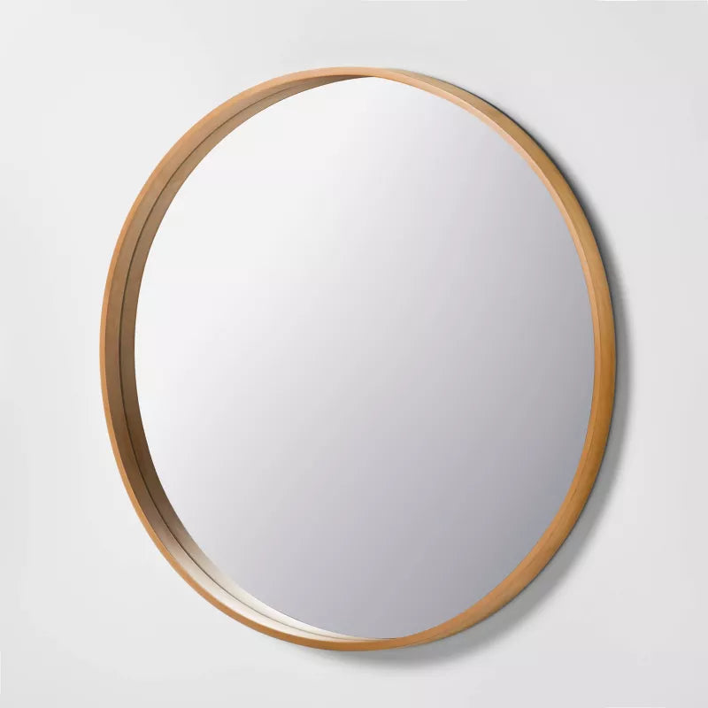 Round Wood Framed Wall Mirror, final cut