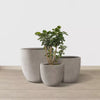 3pc Concrete Outdoor Planter Pots Beige