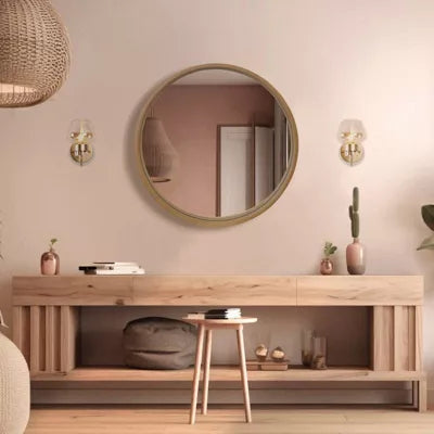 Wood Round Mirror Natural