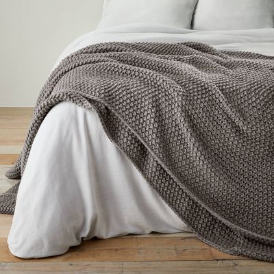 Chunky Knit Bed Blanket - King