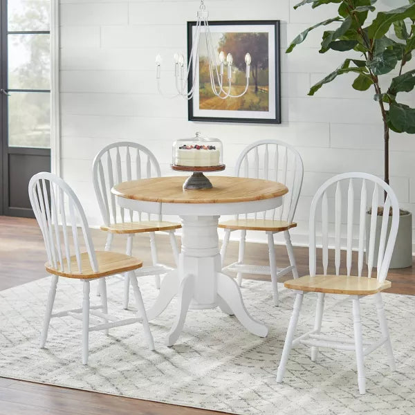 Set of 2 Carolina Farmhouse Solid Wood Flat Spindle Windsor Dining Chairs