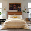 8pc Clipped Jacquard Striped Comforter and Sheet Set Yellow - King